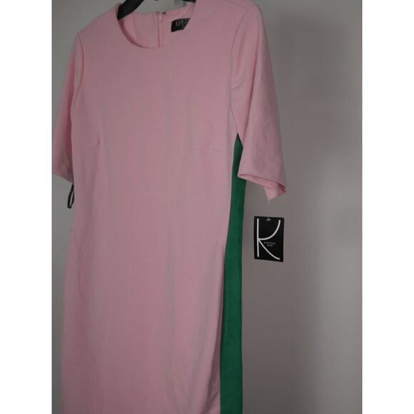 Kasper Women's Crepe Colorblock Short Sleeve Sheath Dress M - Picture 4 of 9